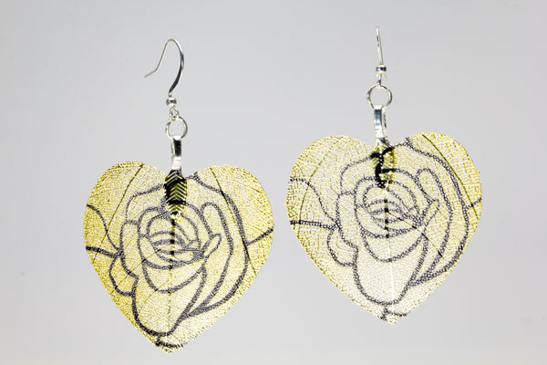 HeartShaped Rose Earrings