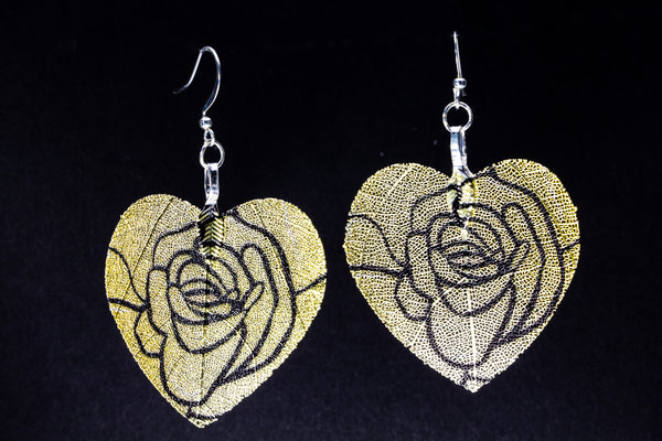 HeartShaped Rose Earrings