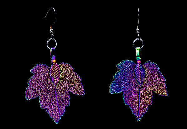 PhoenixTreeLeafShaped Aurora Earrings