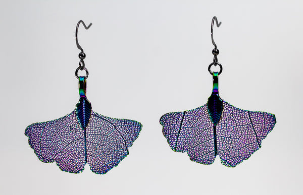 GinkgoLeafShaped Aurora Earrings