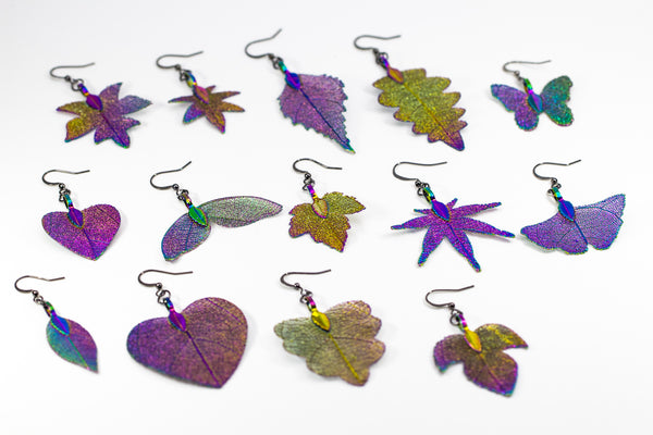 GinkgoLeafShaped Aurora Earrings