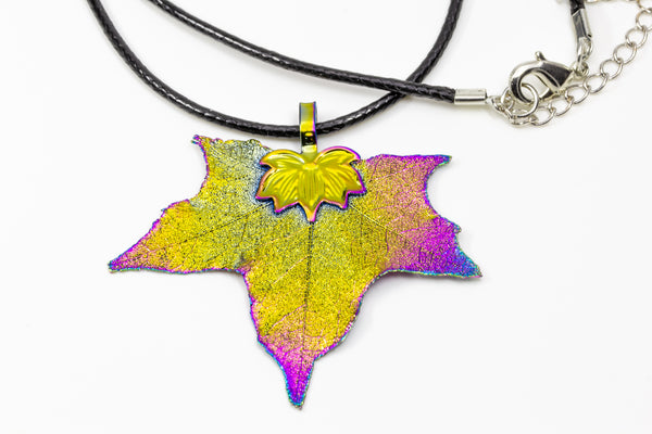 CanadianSugarMapleLeaf Aurora Pendant