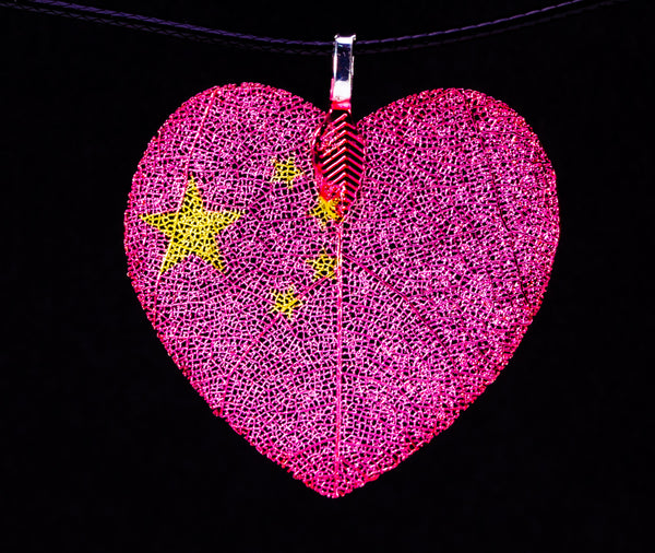 HeartShaped NationalFlag Pendant